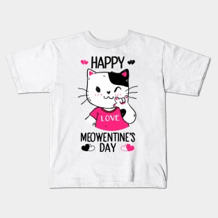 Cute Cat Valentines Day for Girls Kitty Quote Kids T-Shirt